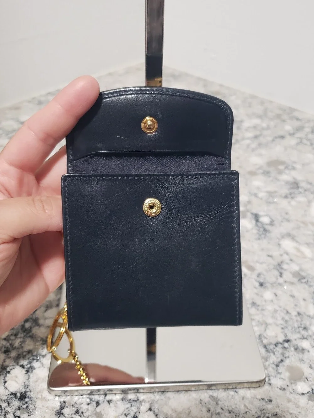 Bally Vintage Leather Coin Pouch Keychain
